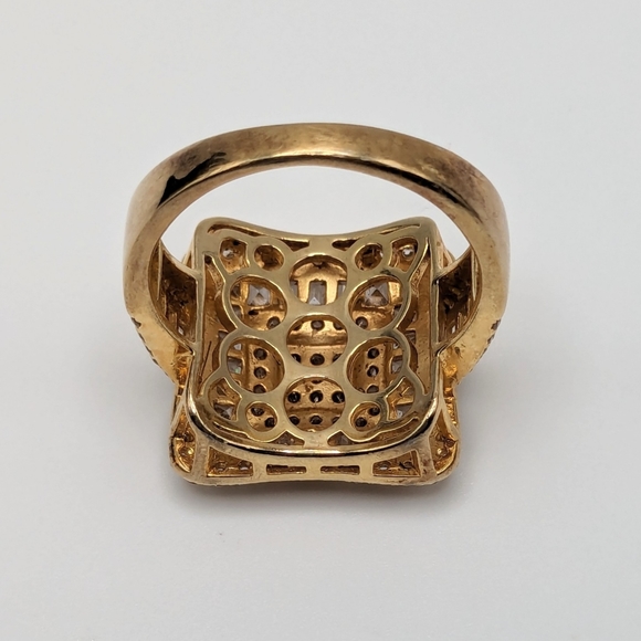 PRICE DROP -18k Gold and Cubic Zirconia Ring, 18k over silver, 925 NWOT - Picture 6 of 10